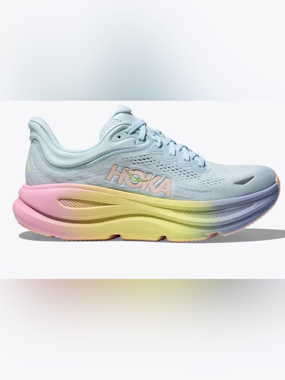 Hoka Bondi 9 Running Shoe in Glimmering Blue/overcast - size 9